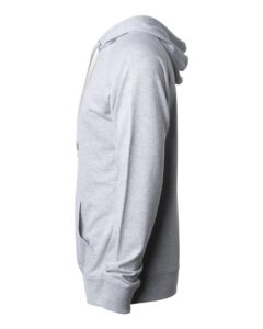 Independent Trading Co. SS1000 Unisex Icon Lightweight Loopback Terry Hooded Sweatshirt – Athletic Heather (side)