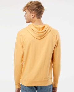 Independent Trading Co. SS1000 Unisex Icon Lightweight Loopback Terry Hooded Sweatshirt – Harvest Gold (on model back)