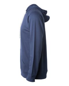 Independent Trading Co. SS1000 Unisex Icon Lightweight Loopback Terry Hooded Sweatshirt – Indigo (side)