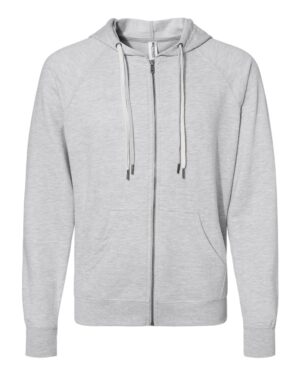 Independent Trading Co. SS1000Z Unisex Icon Lightweight Loopback Terry Full-Zip Hooded Sweatshirt – Athletic Heather