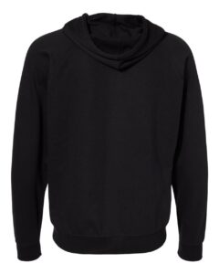 Independent Trading Co. SS1000Z Unisex Icon Lightweight Loopback Terry Full-Zip Hooded Sweatshirt – Black (back)