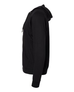 Independent Trading Co. SS1000Z Unisex Icon Lightweight Loopback Terry Full-Zip Hooded Sweatshirt – Black (side)