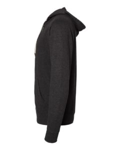 Independent Trading Co. SS1000Z Unisex Icon Lightweight Loopback Terry Full-Zip Hooded Sweatshirt – Charcoal Heather (side)