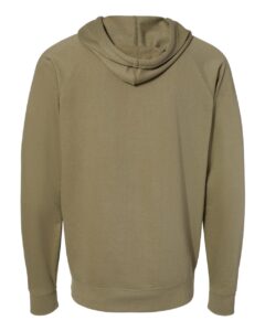 Independent Trading Co. SS1000Z Unisex Icon Lightweight Loopback Terry Full-Zip Hooded Sweatshirt – Olive (back)