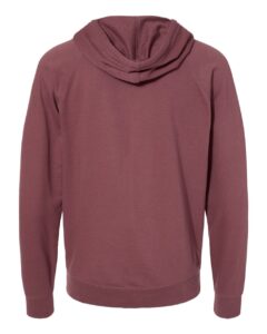 Independent Trading Co. SS1000Z Unisex Icon Lightweight Loopback Terry Full-Zip Hooded Sweatshirt – Port (back)