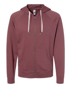 Independent Trading Co. SS1000Z Unisex Icon Lightweight Loopback Terry Full-Zip Hooded Sweatshirt – Port