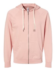 Independent Trading Co. SS1000Z Unisex Icon Lightweight Loopback Terry Full-Zip Hooded Sweatshirt – Rose
