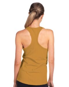 Next Level 1533 Women’s Ideal Racerback Tank – Antique Gold (on model back)