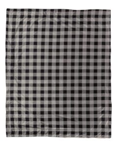 Alpine Fleece 8712 Micro Mink Sherpa Blanket – Grey/ Black Buffalo
