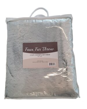 Alpine Fleece 8730 Faux Fur Throw Blanket – Grey