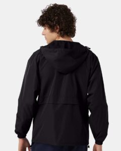 Champion CO125 Unisex Full-Zip Anorak Jacket – Black (on model back)