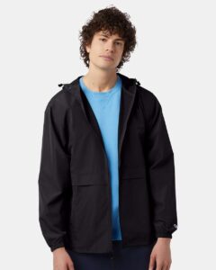 Champion CO125 Unisex Full-Zip Anorak Jacket – Black (on model)