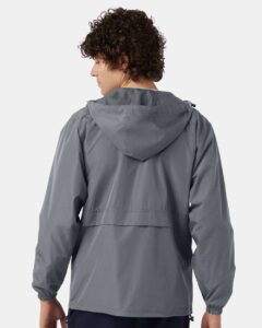 Champion CO125 Unisex Full-Zip Anorak Jacket – Graphite (on model back)