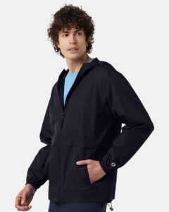 Champion CO125 Unisex Full-Zip Anorak Jacket – Navy (on model side)
