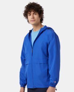 Champion CO125 Unisex Full-Zip Anorak Jacket – Royal Blue (on model side)