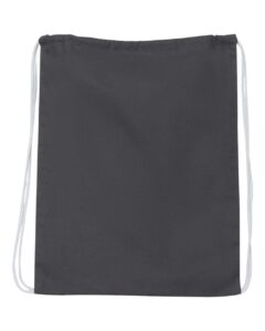 Q-Tees Q4500 Economical Cotton Drawstring Bag – Charcoal (back)