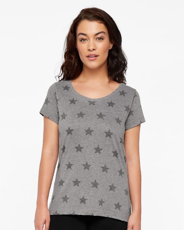 Code Five Women’s Star Print Scoop Neck Tee