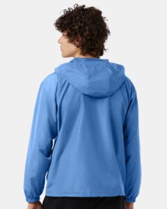 Champion CO200 Unisex Packable Anorak Jacket – Light Blue (on model back)