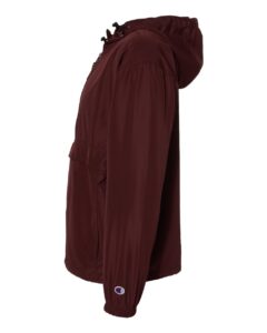 Champion CO200 Unisex Packable Anorak Jacket – Maroon (side)