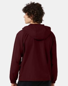 Champion CO200 Unisex Packable Anorak Jacket – Maroon (on model back)