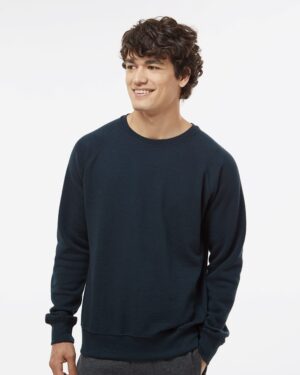 J. America 8707 Men’s Ripple Fleece Raglan Crewneck Sweatshirt