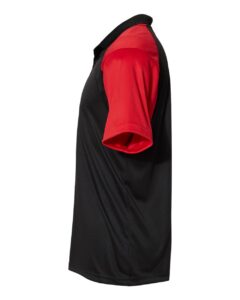 C2 Sport 5903 Men’s Sport Polo – Black/ Red (side)