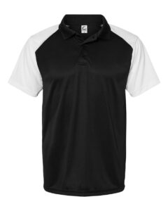 C2 Sport 5903 Men’s Sport Polo – Black/ White