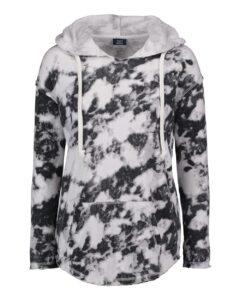 MV Sport W17122 Women’s Angel Terry Nora Pullover – Greyscale Tie Dye