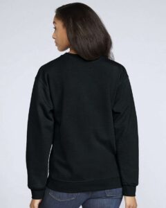 Gildan SF000 Unisex Softstyle® Midweight Crewneck Sweatshirt – Black (on model back)