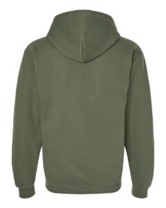 Gildan SF600 Unisex Softstyle® Midweight Full-Zip Hooded Sweatshirt – Military Green (back)