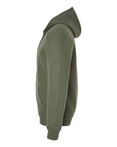 Gildan SF600 Unisex Softstyle® Midweight Full-Zip Hooded Sweatshirt – Military Green (side)