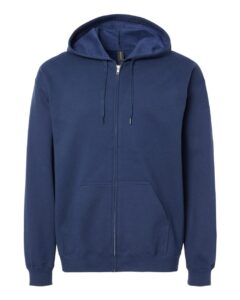 Gildan SF600 Unisex Softstyle® Midweight Full-Zip Hooded Sweatshirt – Navy