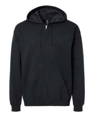Gildan SF600 Unisex Softstyle® Midweight Full-Zip Hooded Sweatshirt – Black