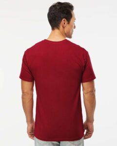 M&O 4800 Men’s Gold Soft Touch T-Shirt – Cardinal Red (on model back)