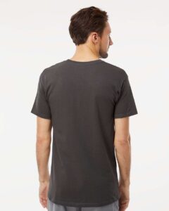 M&O 4800 Men’s Gold Soft Touch T-Shirt – Charcoal (on model back)