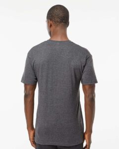 M&O 4800 Men’s Gold Soft Touch T-Shirt – Dark Heather (on model back)