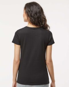 M&O 4810 Women’s Gold Soft Touch T-Shirt – Black (on model back)