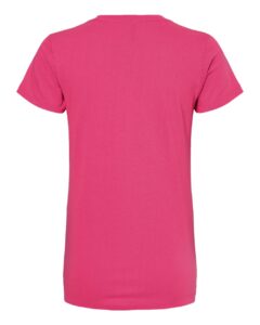 M&O 4810 Women’s Gold Soft Touch T-Shirt – Heliconia (back)