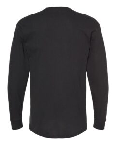 M&O 4820 Unisex Gold Soft Touch Long Sleeve T-Shirt – Black (back)