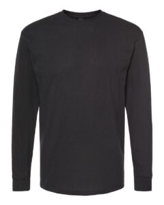 M&O 4820 Unisex Gold Soft Touch Long Sleeve T-Shirt – Black