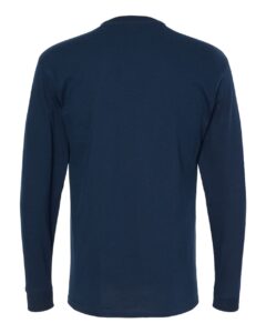 M&O 4820 Unisex Gold Soft Touch Long Sleeve T-Shirt – Deep Navy (back)