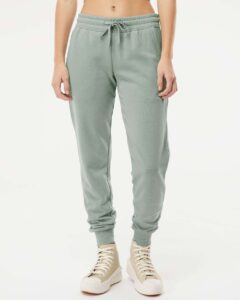 Independent Trading Co. PRM20PNT Women’s California Wave Wash Sweatpants – Sage (on model)