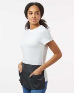 Liberty Bags 5500 Midweight Cotton Twill Waist Apron – Black (on model side)
