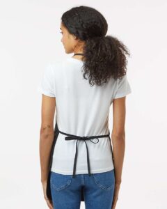 Liberty Bags 5510 Midweight Cotton Twill Butcher Apron – Black (on model back)
