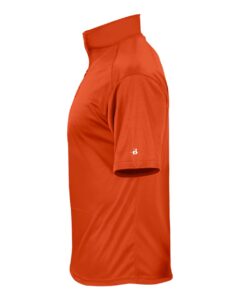 Badger 4199 Men’s B-Core Short Sleeve Quarter-Zip – Burnt Orange/ Graphite (side)