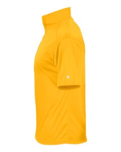 Badger 4199 Men’s B-Core Short Sleeve Quarter-Zip – Gold/ Graphite (side)