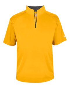 Badger 4199 Men’s B-Core Short Sleeve Quarter-Zip – Gold/ Graphite
