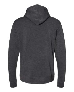 J. America 8879 Men’s Gaiter Fleece Hooded Sweatshirt – Black Heather (back)