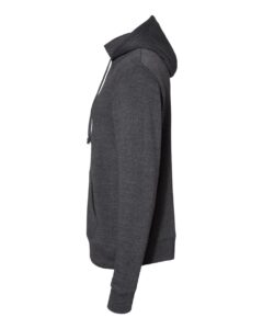 J. America 8879 Men’s Gaiter Fleece Hooded Sweatshirt – Black Heather (side)