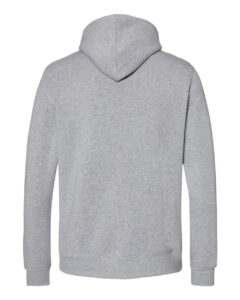 J. America 8879 Men’s Gaiter Fleece Hooded Sweatshirt – Grey Heather (back)